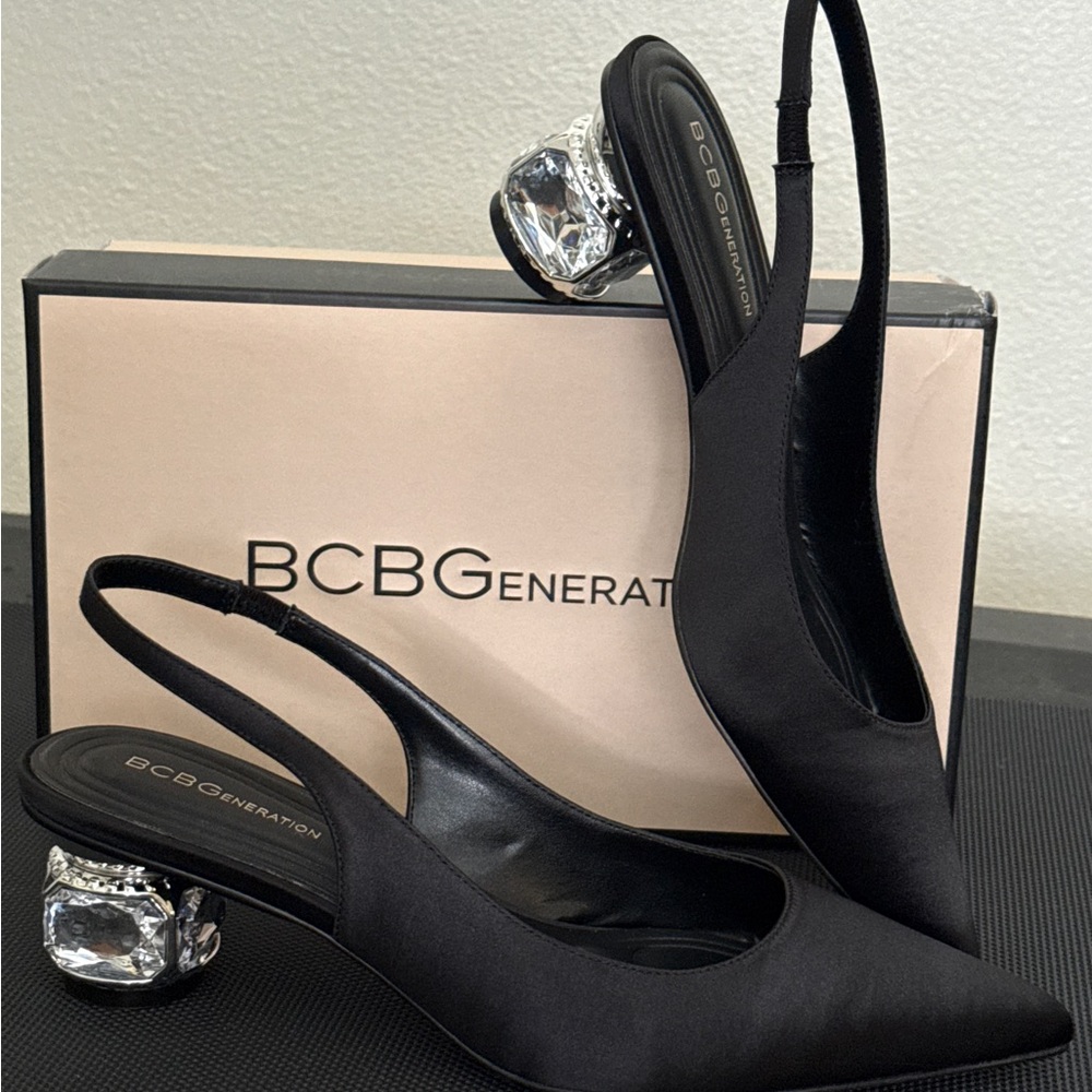 BCBG Jarina Faux Jeweled Heel